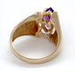 14K Yellow Gold & Amethyst Ring; Size: 6.5; 5.1g