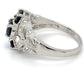 925 Silver Diamond and Sapphire Ring; Size 9; 4.4g
