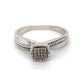 925 Silver Diamond Ring; Size 8; 3.3g