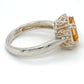 925 Silver Diamond and Citrine Ring; Size 7; 3.5g