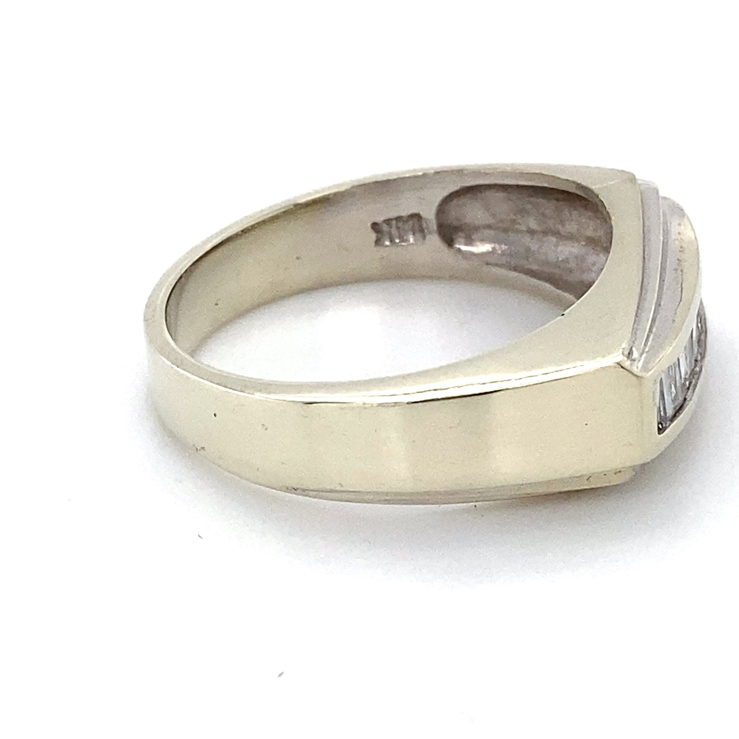 14K White Gold & Diamond Gentleman's Ring; 5.9DWT; Size 11