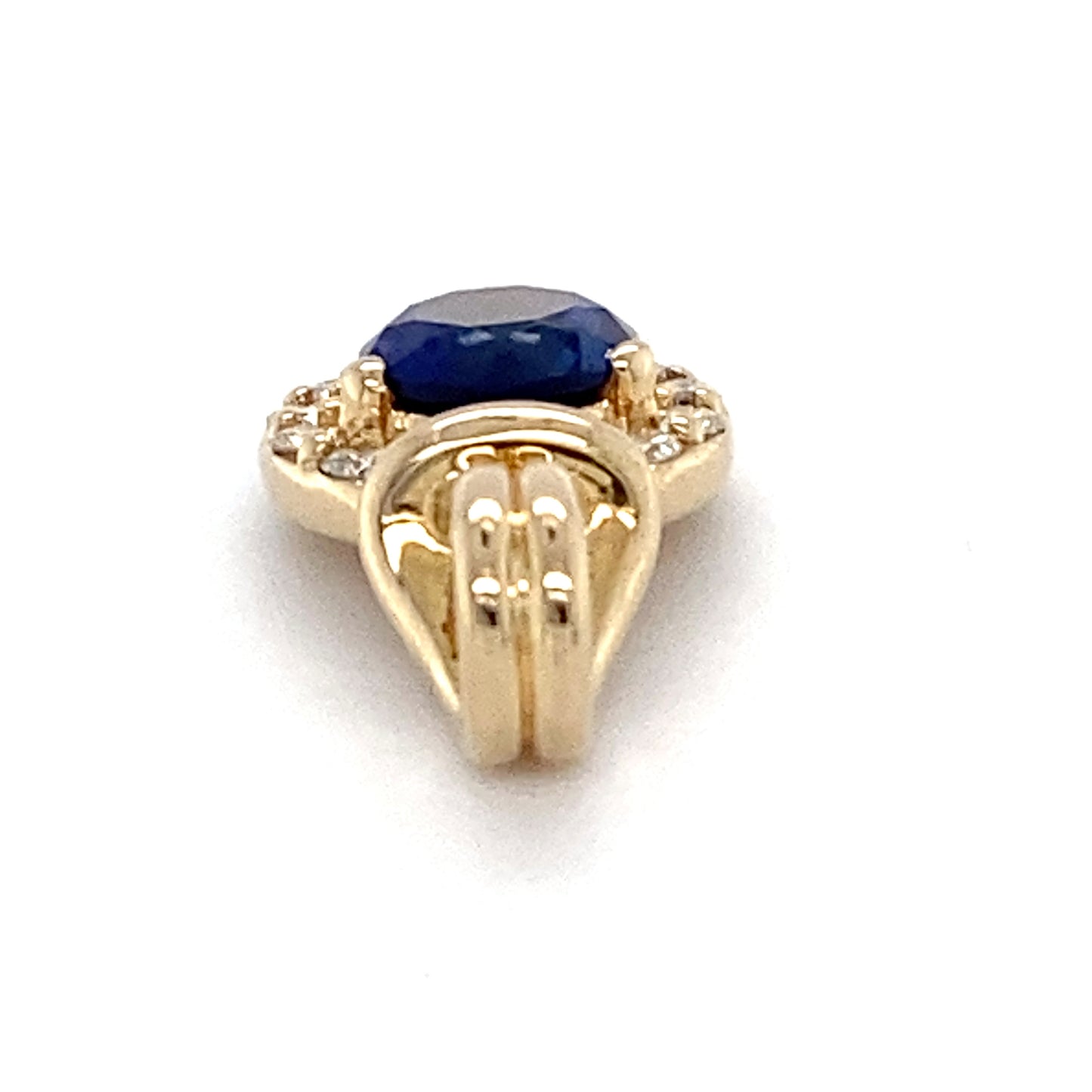 14K Yellow Gold Sapphire & Diamond Pendant; 0.25CTW