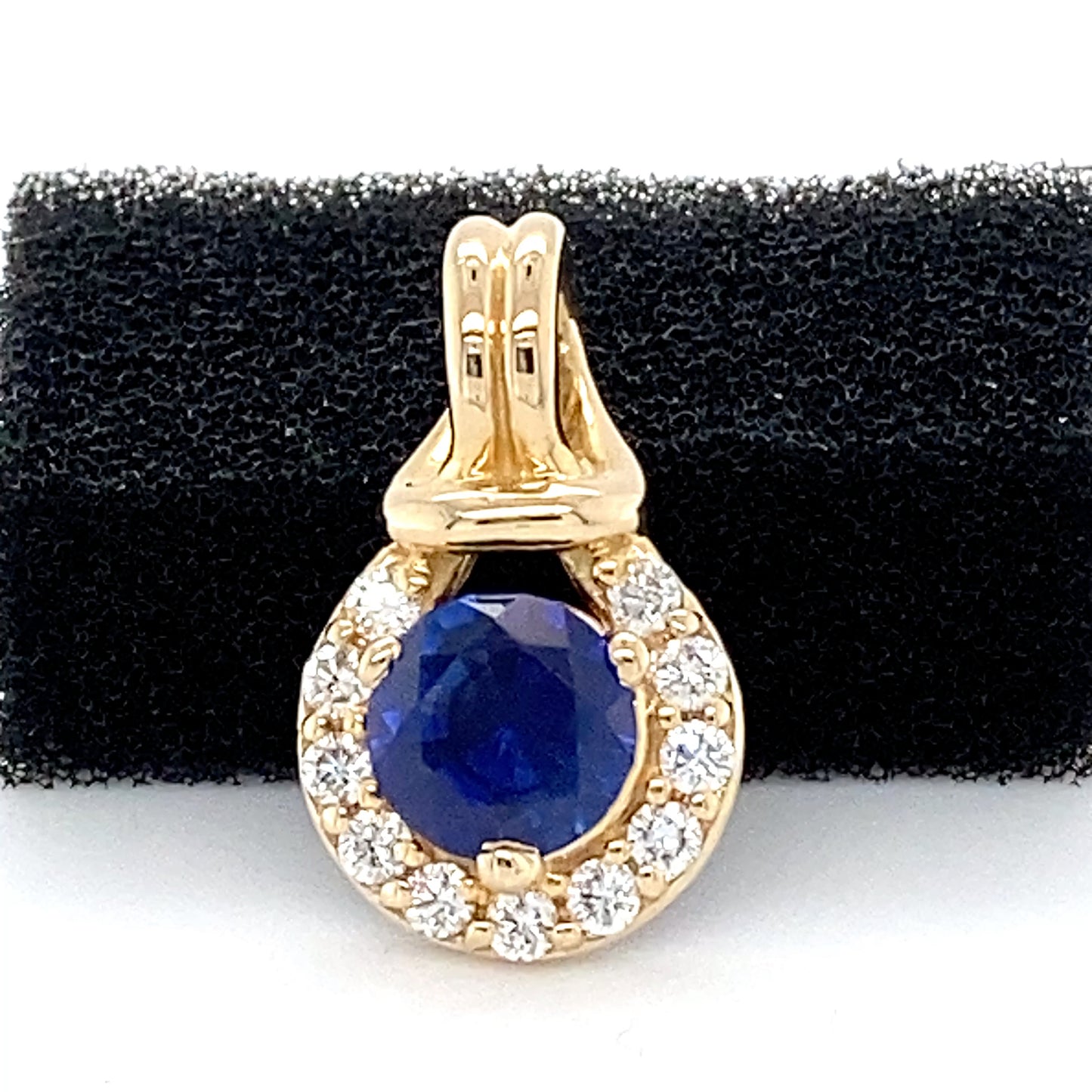 14K Yellow Gold Sapphire & Diamond Pendant; 0.25CTW