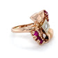14K Rose Gold Ruby & Diamond Ring; 0.05CTW; Size 5