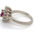 14K White Gold Ruby and Diamond Ring; 0.15CTW; Size 6