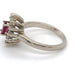 14K White Gold Ruby and Diamond Ring; 0.15CTW; Size 6