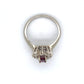 14K White Gold Ruby and Diamond Ring; 0.15CTW; Size 6