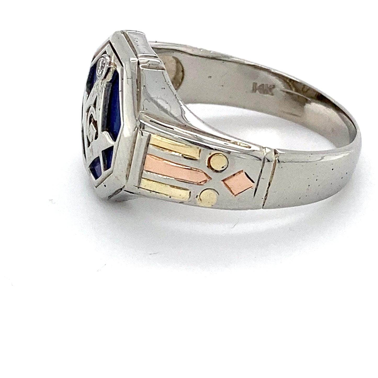 14K White Gold Diamond Gentleman's Ring; 5.5DWT; Size 10.5