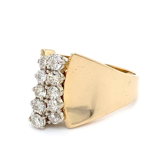14K Yellow Gold Diamond Ring; 1.25CTW; Size 10; 8.0g