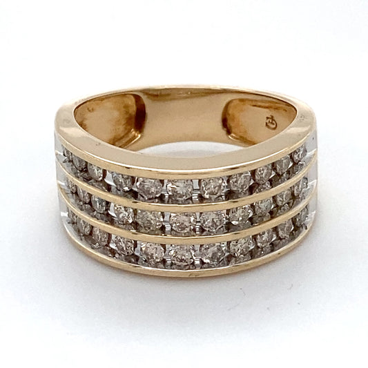 14K Yellow Gold Diamond Ring; 1.0CTW; Size: 7; 5.5g