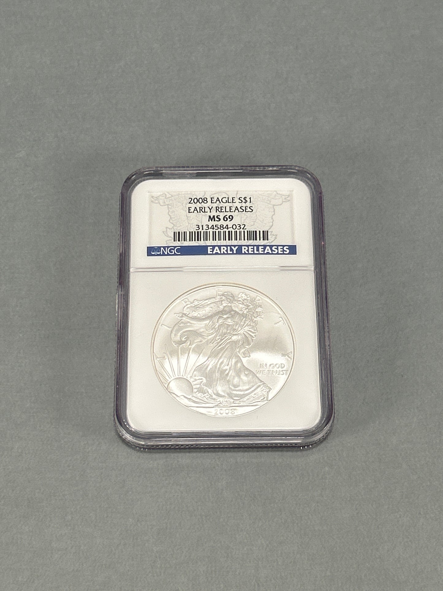 NGC Graded 2008 $1 Silver Eagle MS 69