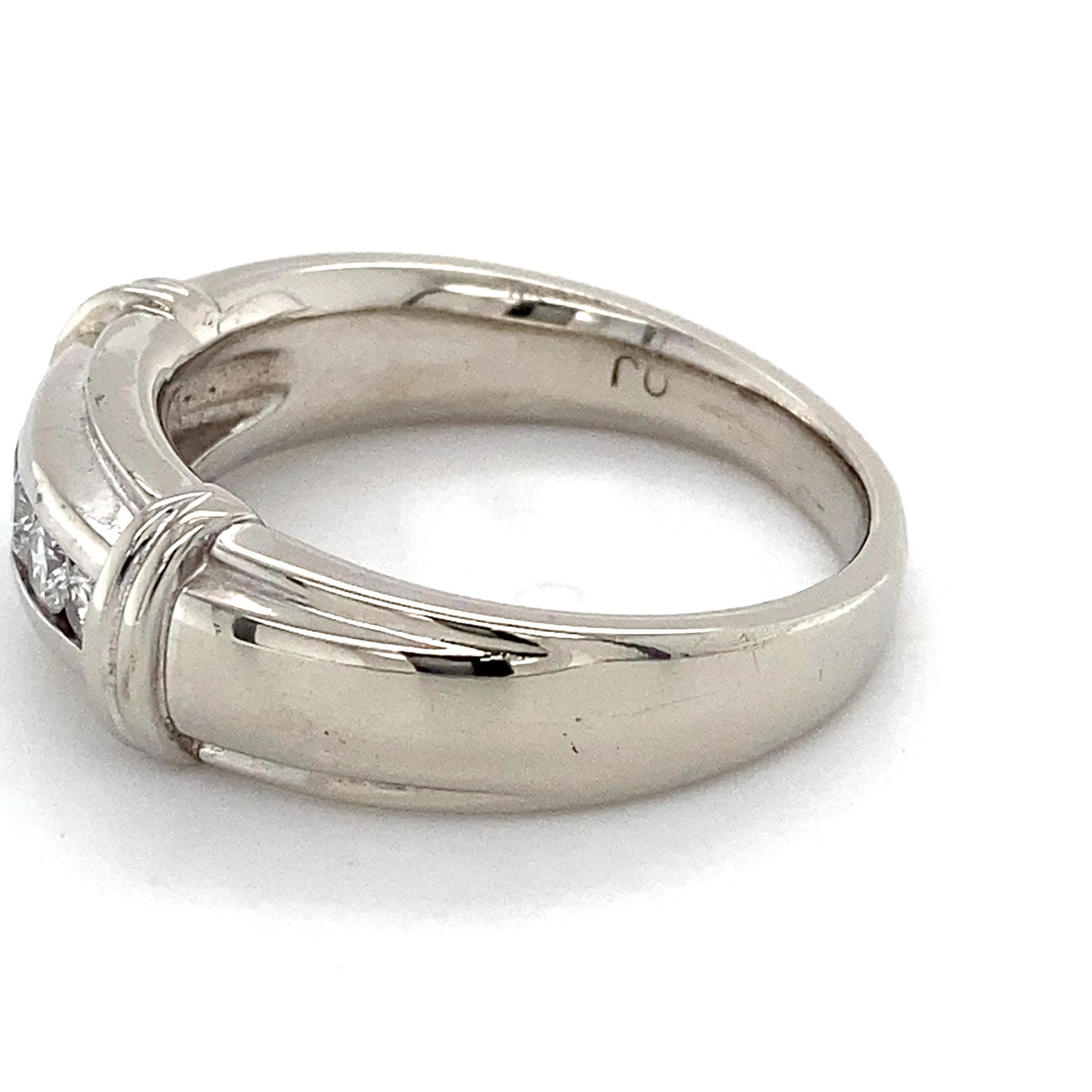 14K White Gold Diamond Unisex Fashion Ring; 7.8DWT: Size 11