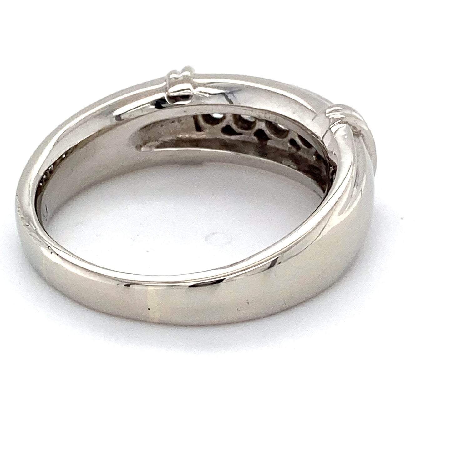 14K White Gold Diamond Unisex Fashion Ring; 7.8DWT: Size 11