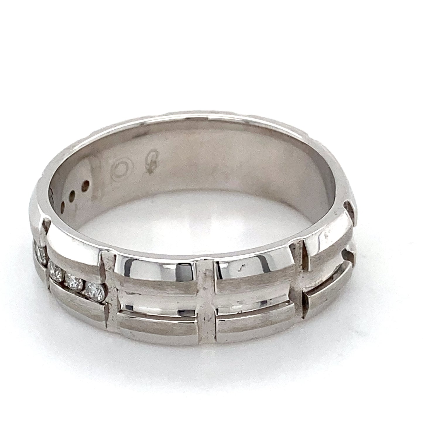 10K White Gold Diamond Gentleman's Ring; 4.8DWT; Size 11.5