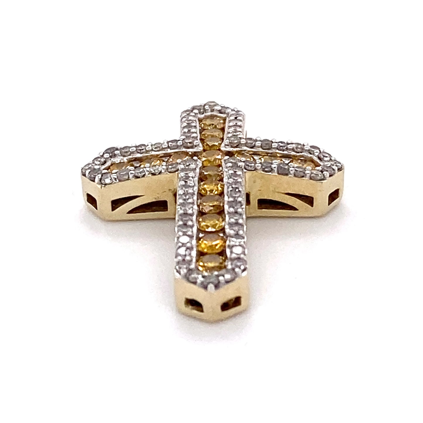 10K Yellow Gold Diamond Cross Pendant; 0.55CTW; 3.3g
