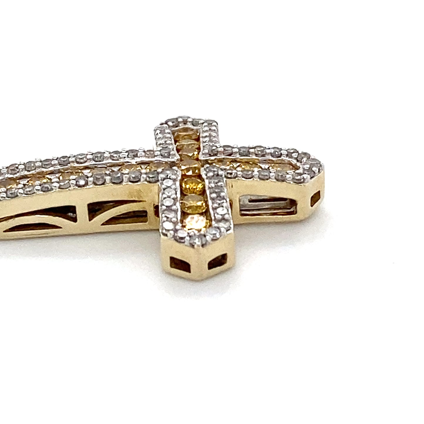 10K Yellow Gold Diamond Cross Pendant; 0.55CTW; 3.3g