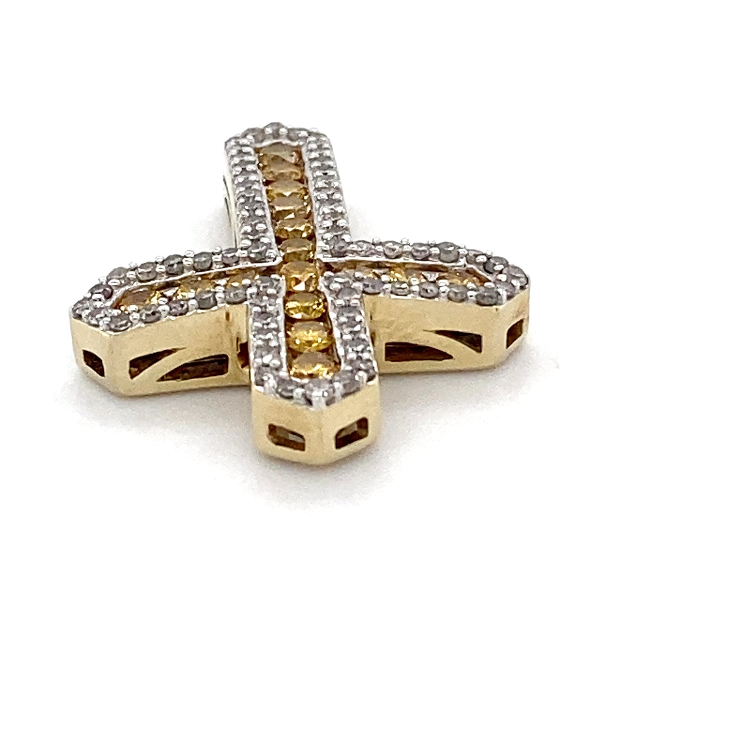 10K Yellow Gold Diamond Cross Pendant; 0.55CTW; 3.3g