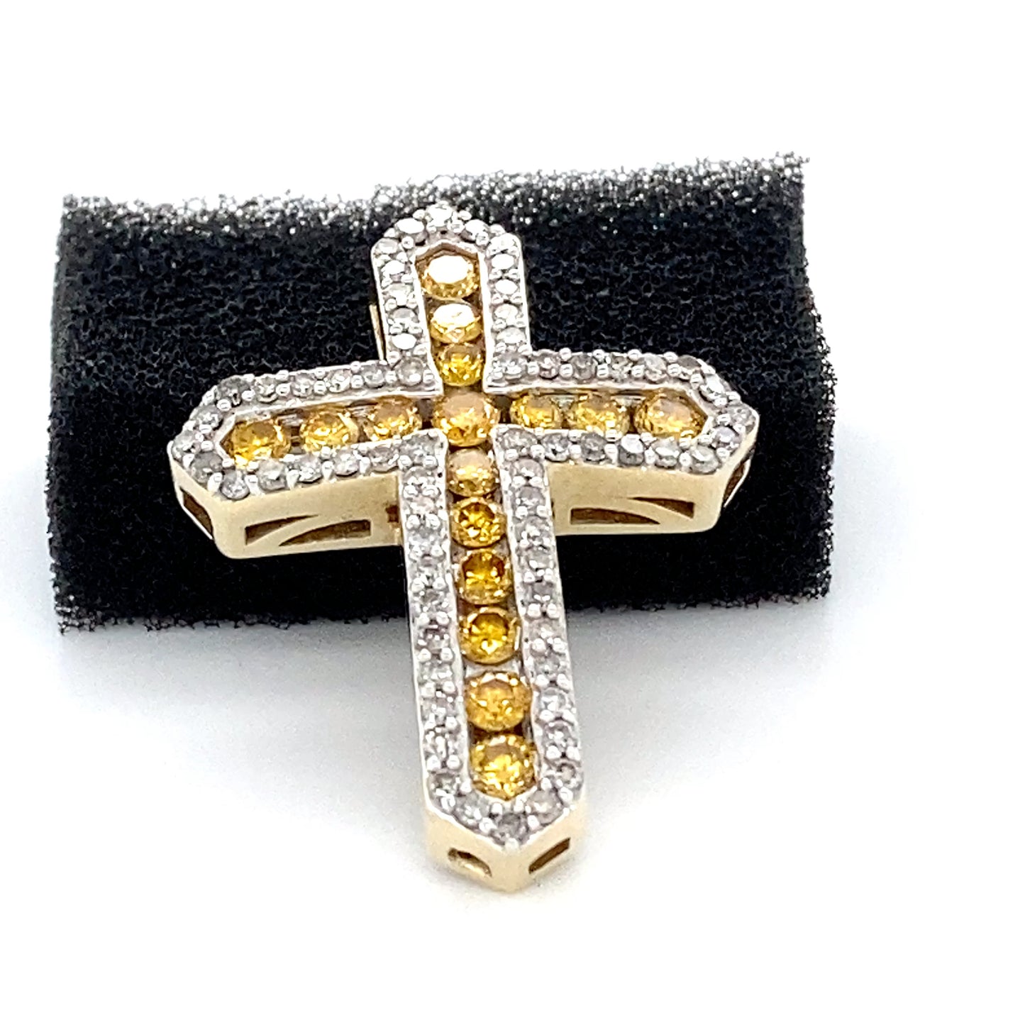 10K Yellow Gold Diamond Cross Pendant; 0.55CTW; 3.3g