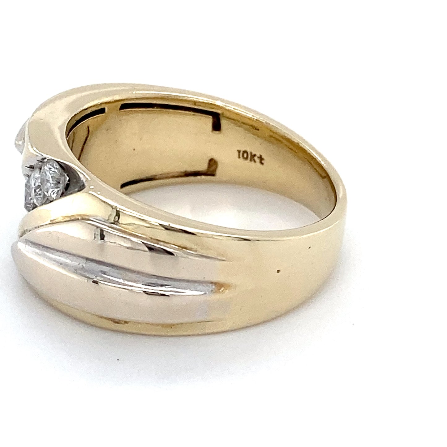 10K Yellow & White Gold Diamond Lady's Ring; 6.2DWT; Size 9.5