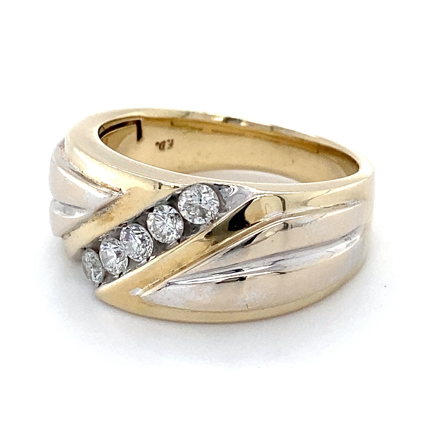 10K Yellow & White Gold Diamond Lady's Ring; 6.2DWT; Size 9.5