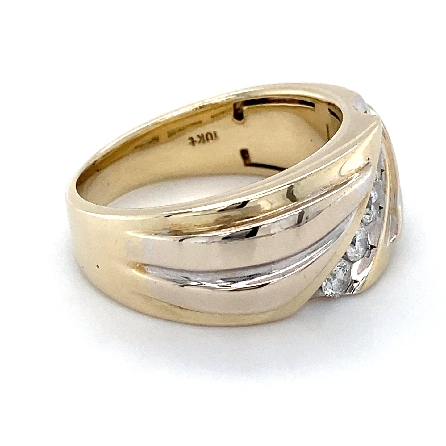 10K Yellow & White Gold Diamond Lady's Ring; 6.2DWT; Size 9.5