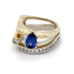 14K Two-Tone Gold Sapphire & Diamond Ring; 0.30CTW; Size 7; 8.6DWT