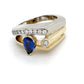 14K Two-Tone Gold Sapphire & Diamond Ring; 0.30CTW; Size 7; 8.6DWT