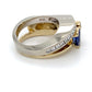 14K Two-Tone Gold Sapphire & Diamond Ring; 0.30CTW; Size 7; 8.6DWT