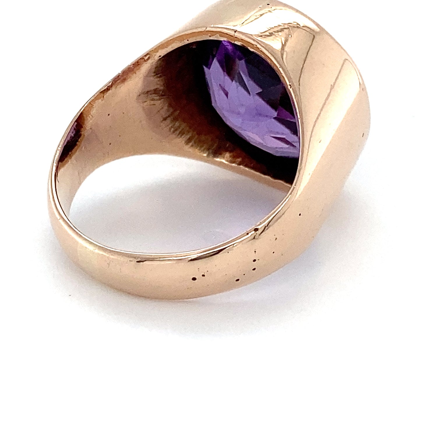 14K Yellow Gold Synthetic Sapphire Lady's Ring; 8.9DWT; Size 8