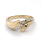14K Two-Tone Gold Diamond Ring; 2.7DWT; Size 7; 4.2g