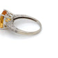 14K White Gold Citrine and Diamond Ring; 0.08CTW; Size 8; 3.9g