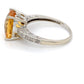 14K White Gold Citrine and Diamond Ring; 0.08CTW; Size 8; 3.9g