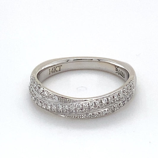 14K White Gold Diamond Ring; 0.25CTW; Size 7; 3.6g