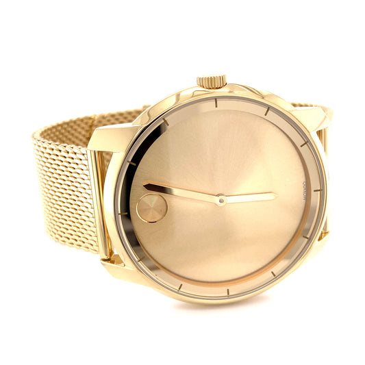 MOVADO Bold Evolution 2.0: 40mm Watch Gold-Tone Case/Dial/Mesh Band