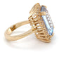 14K Yellow Gold, Blue Topaz & Diamond Ring; 0.28CTW; Size: 6.5; 9.7g