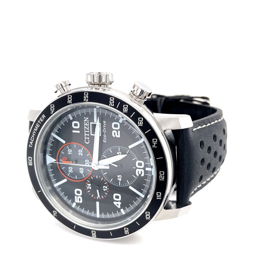 Citizen CA0649-14E: Brycen Men's Eco-Drive Watch w/ Black Dial & Band