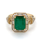 14K Yellow Gold Emerald & Diamond Ring; 0.34CTW; Size: 8