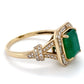 14K Yellow Gold Emerald & Diamond Ring; 0.34CTW; Size: 8