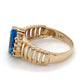 14K Yellow Gold Topaz & Diamond Ring; 0.05CTW; Size 6.5