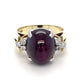 14K Yellow Gold Star Ruby & Diamond Ring; 4.3DWT; Size 6
