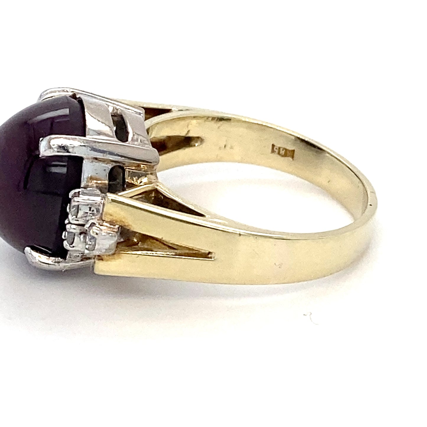 14K Yellow Gold Star Ruby & Diamond Ring; 4.3DWT; Size 6