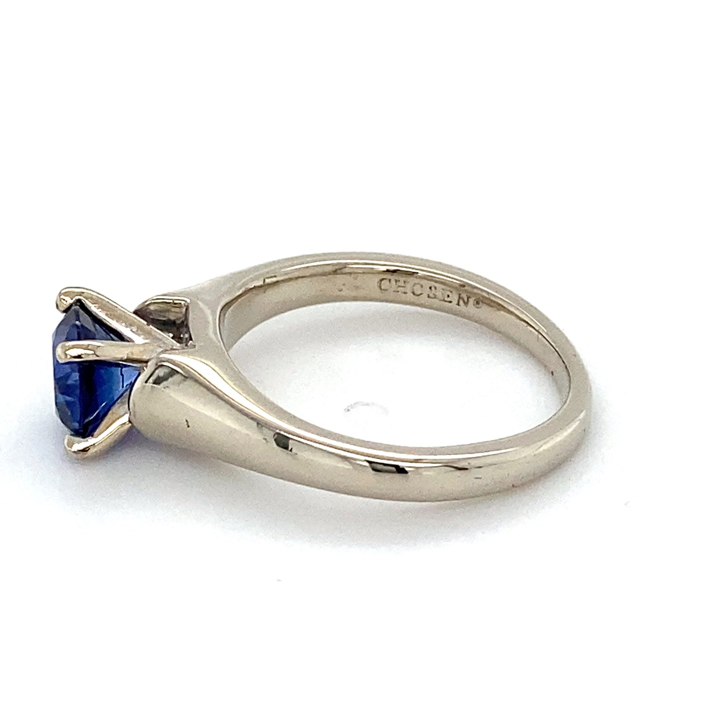 14K Yellow Gold Synthetic Sapphire Lady's Ring; 2.5DWT; Size 5