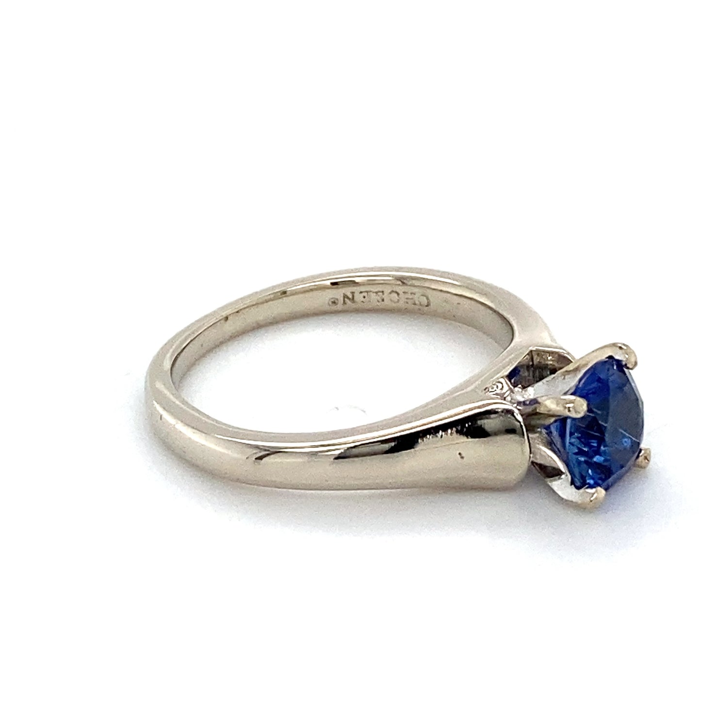 14K Yellow Gold Synthetic Sapphire Lady's Ring; 2.5DWT; Size 5