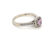 14K White Gold Diamond & Pink Tourmaline Ring; 1.5DWT; Size 4