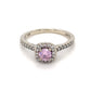 14K White Gold Diamond & Pink Tourmaline Ring; 1.5DWT; Size 4