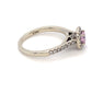 14K White Gold Diamond & Pink Tourmaline Ring; 1.5DWT; Size 4