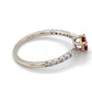 14K White Gold Diamond & Ruby Lady's Ring; 1.3DWT; Size 8