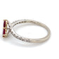 14K White Gold Diamond & Ruby Lady's Ring; 1.3DWT; Size 8