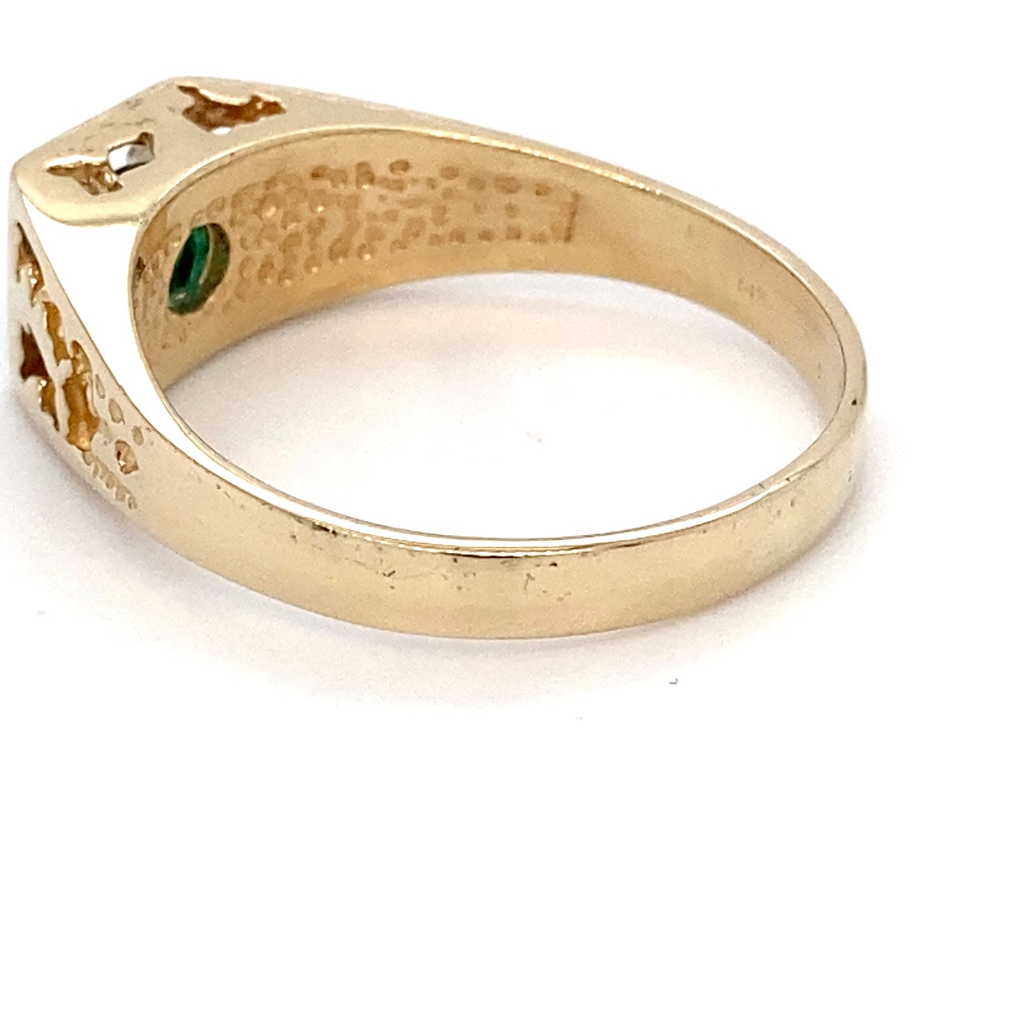 14K Yellow Gold Emerald Men's Ring; 0.82CTW; 6.2g; Size 11.5