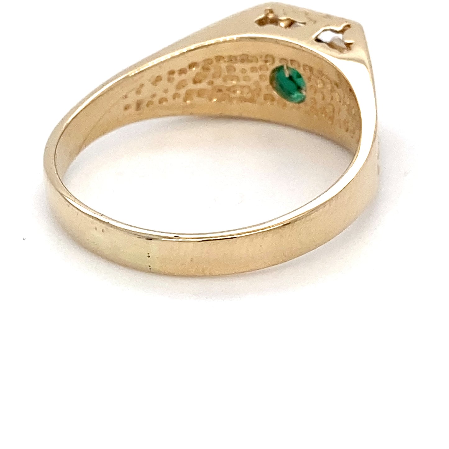 14K Yellow Gold Emerald Men's Ring; 0.82CTW; 6.2g; Size 11.5